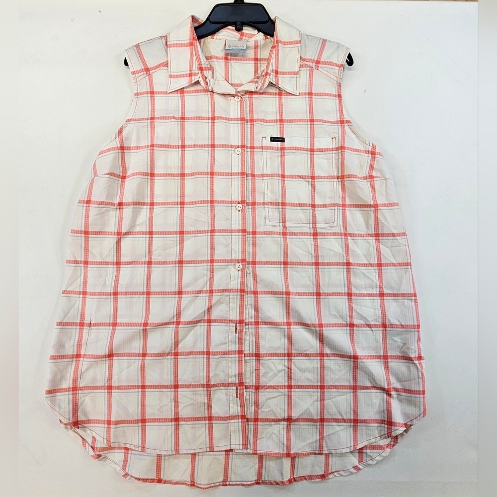 COLUMBIA Womens Anytime Lite Sleeveless Collared Shirt UPF 50 Size XXL MSRP $60